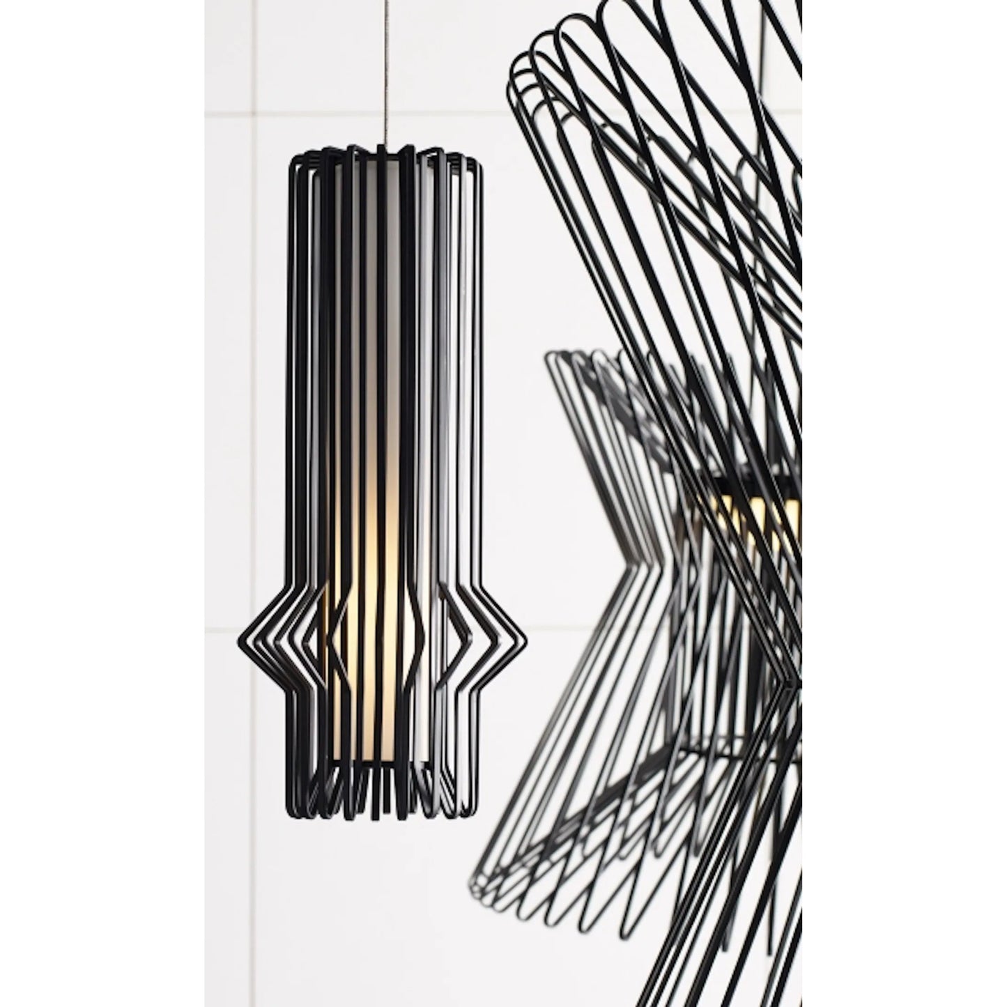 005 SI-2229811,SI-2229812,SI-2229813,SI-2229814 | Closeup | Mini Syrma Pendant by Visual Comfort & Co. in satin nickel. Made from metal in a unique style.