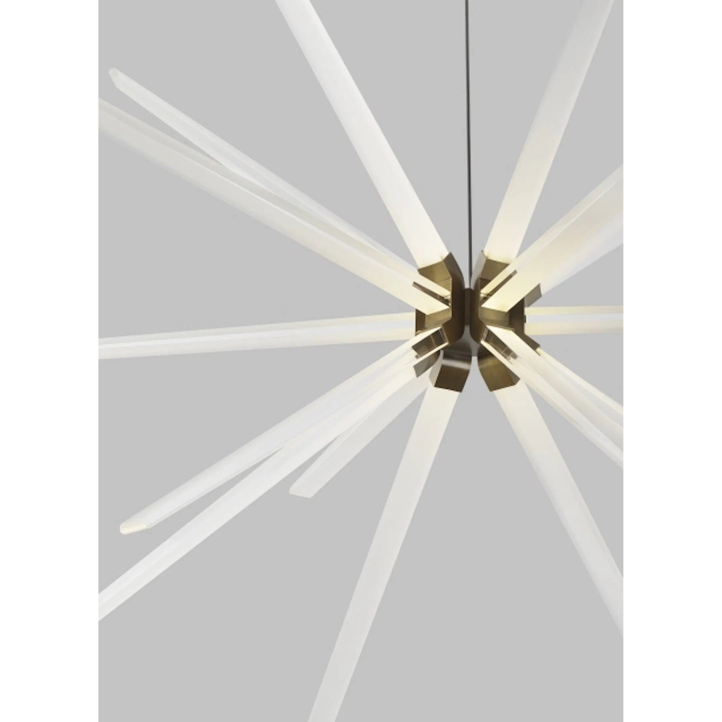 004 SI-2231401 | Closeup | Photon 48" Chandelier by Visual Comfort & Co. in satin nickel. Made from aluminum in a unique style.