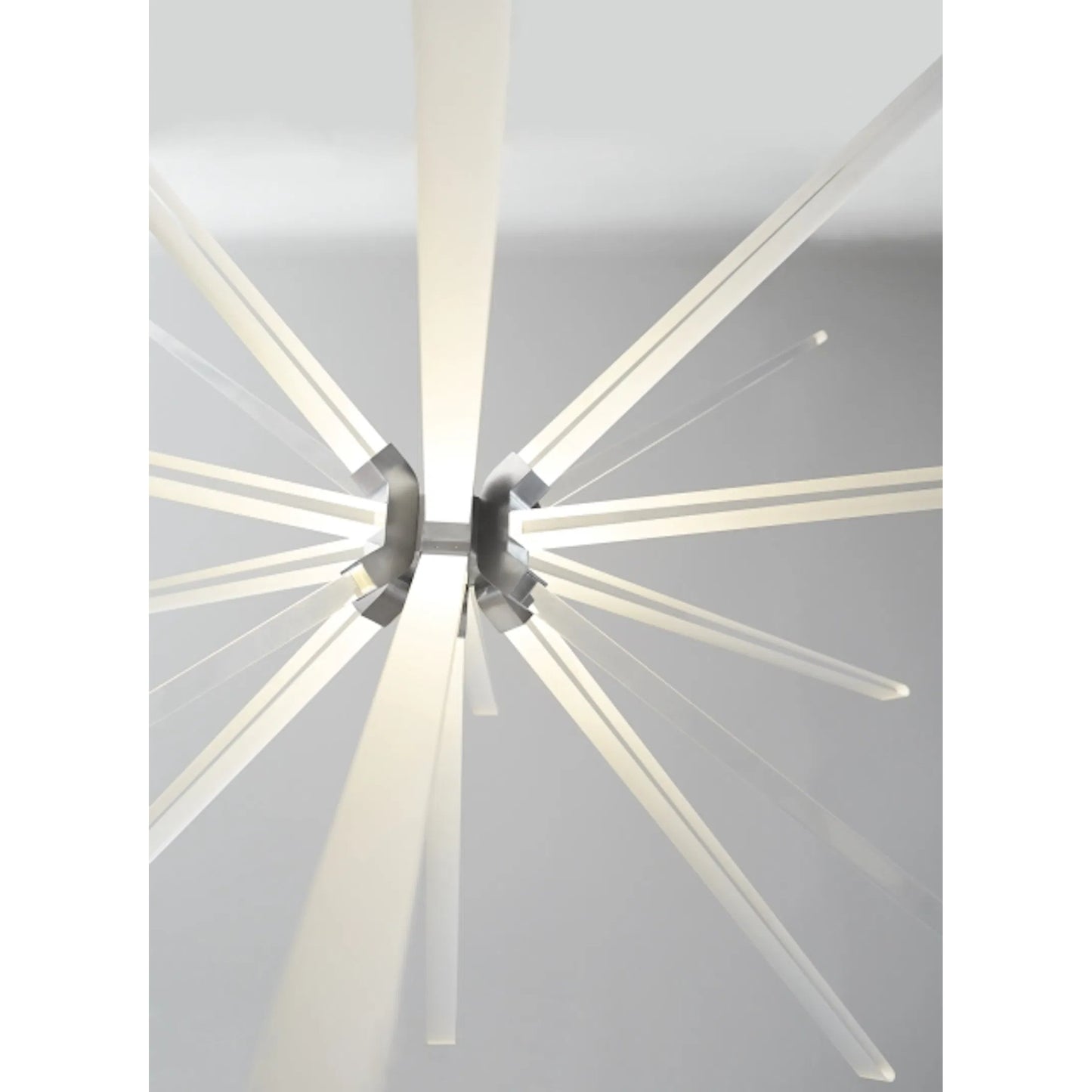 003 SI-2231401 | Closeup | Photon 48" Chandelier by Visual Comfort & Co. in satin nickel. Made from aluminum in a unique style.