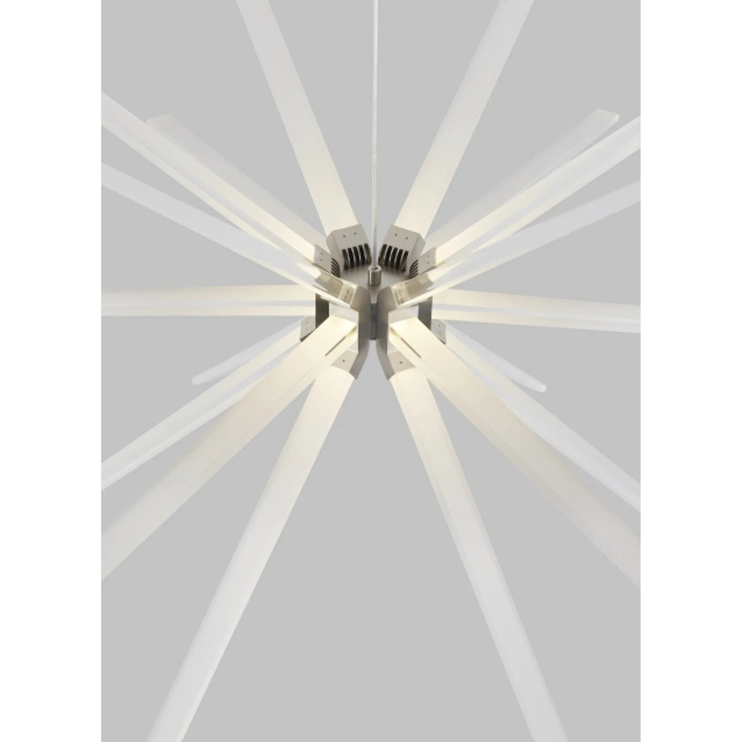 002 SI-2231401 | Closeup | Photon 48" Chandelier by Visual Comfort & Co. in satin nickel. Made from aluminum in a unique style.