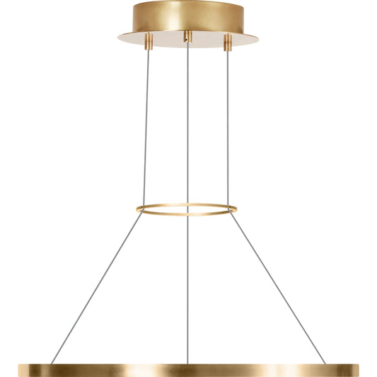 Vellavi 24" Chandelier by Visual Comfort & Co. in natural brass. Made from aluminum in a modern style.