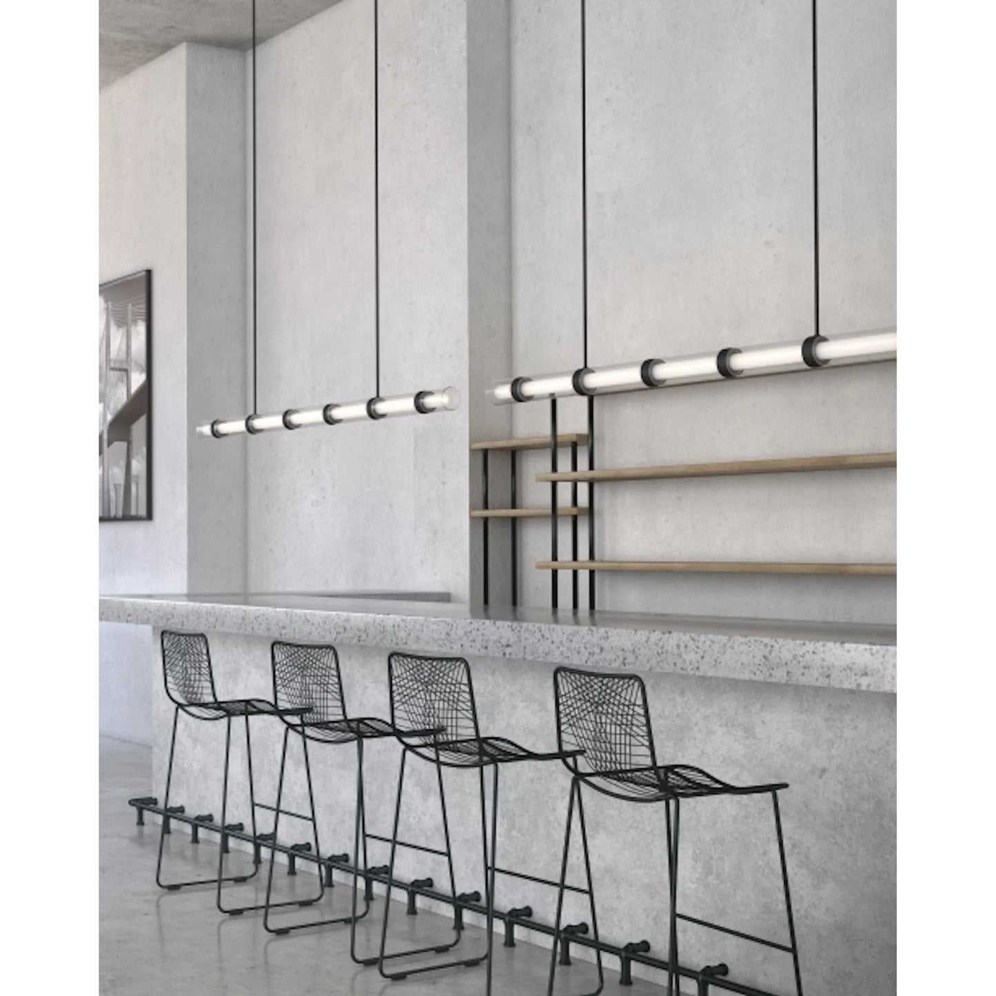 006 SI-2228575 | Lifestyle | Wit Black Linear Suspension by Visual Comfort & Co. in black. Made from steel in a unique style.