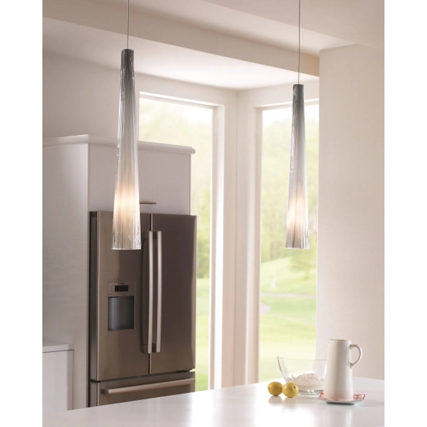 005 SI-2229882,SI-2229883,SI-2229888,SI-2229889,SI-2229894,SI-2229895 | Lifestyle | Zenith Chrome Small Pendant by Visual Comfort & Co. in chrome. Made from glass in a unique style.