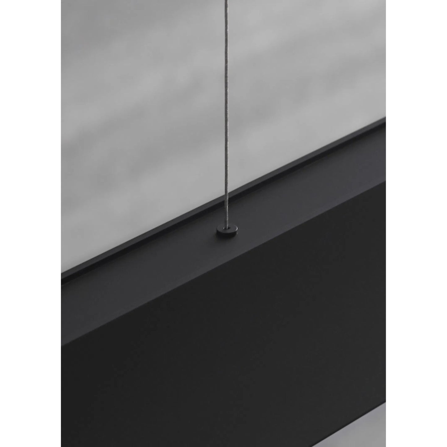 004 SI-2228581 | Closeup | Zhane 49" Linear Suspension by Visual Comfort & Co. in black rubberized. Made from metal in a unique style.