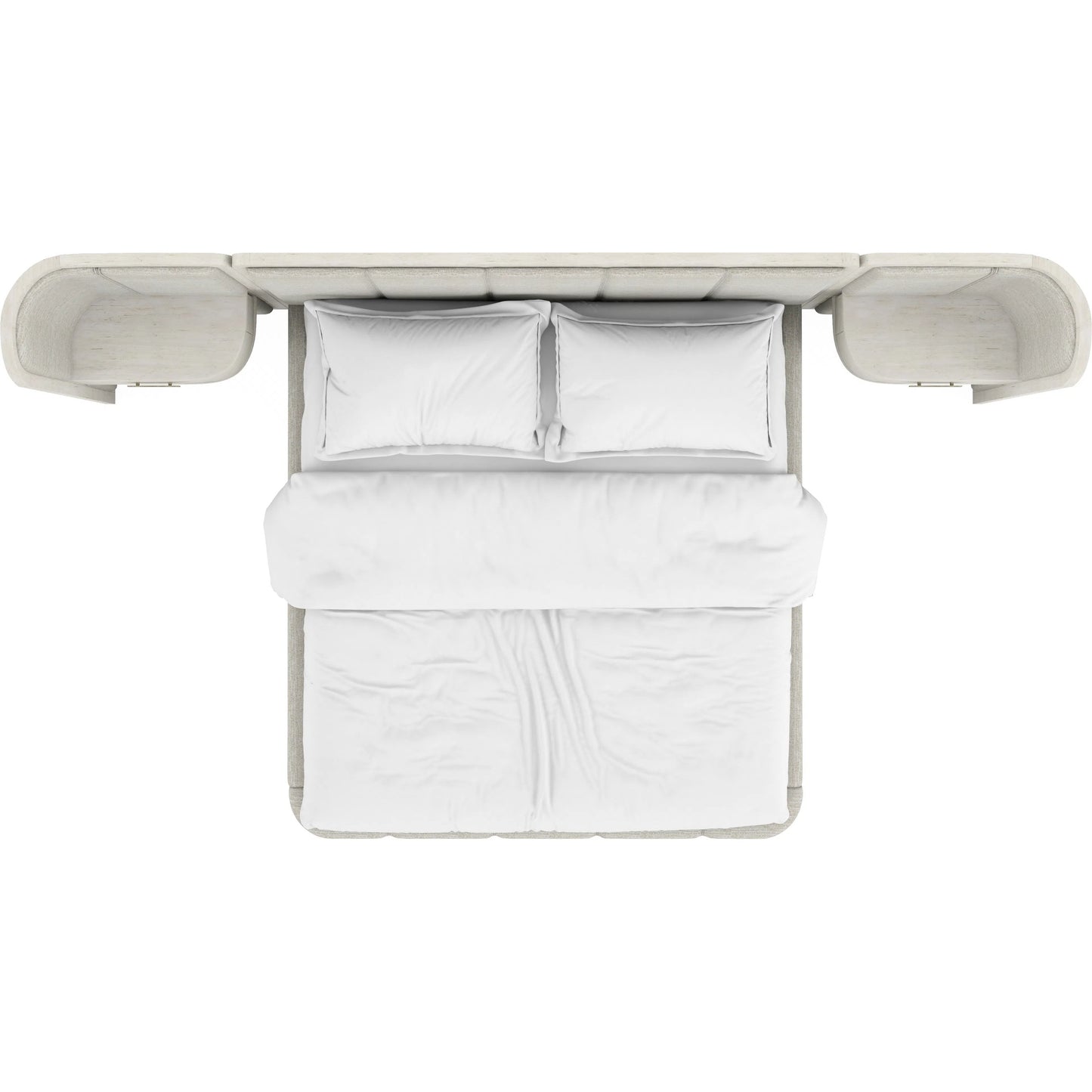 003 SI-2356194,SI-2356195 | Additional Silo | Ashlar Upholstered Wall Panel Bed by A.R.T. Furniture in bisque, ecru, sanded bronze. Made from parawood solids, birch veneers, foam, fabric, metal in a transitional style.