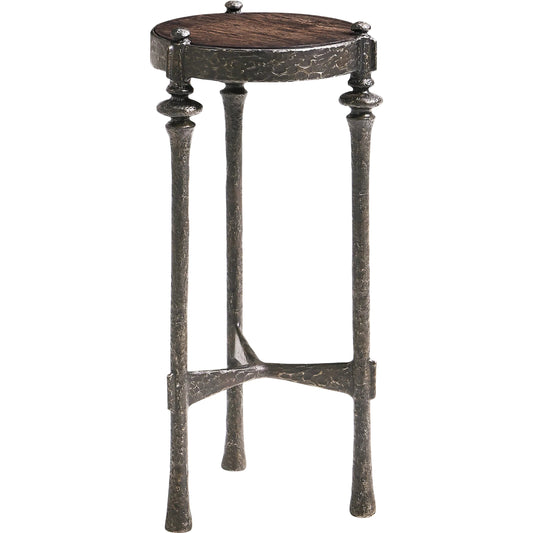 Terravita Round Side Table by Jonathan Charles in black caldera oak. Made from oak veneer in a cottage & farmhouse style.