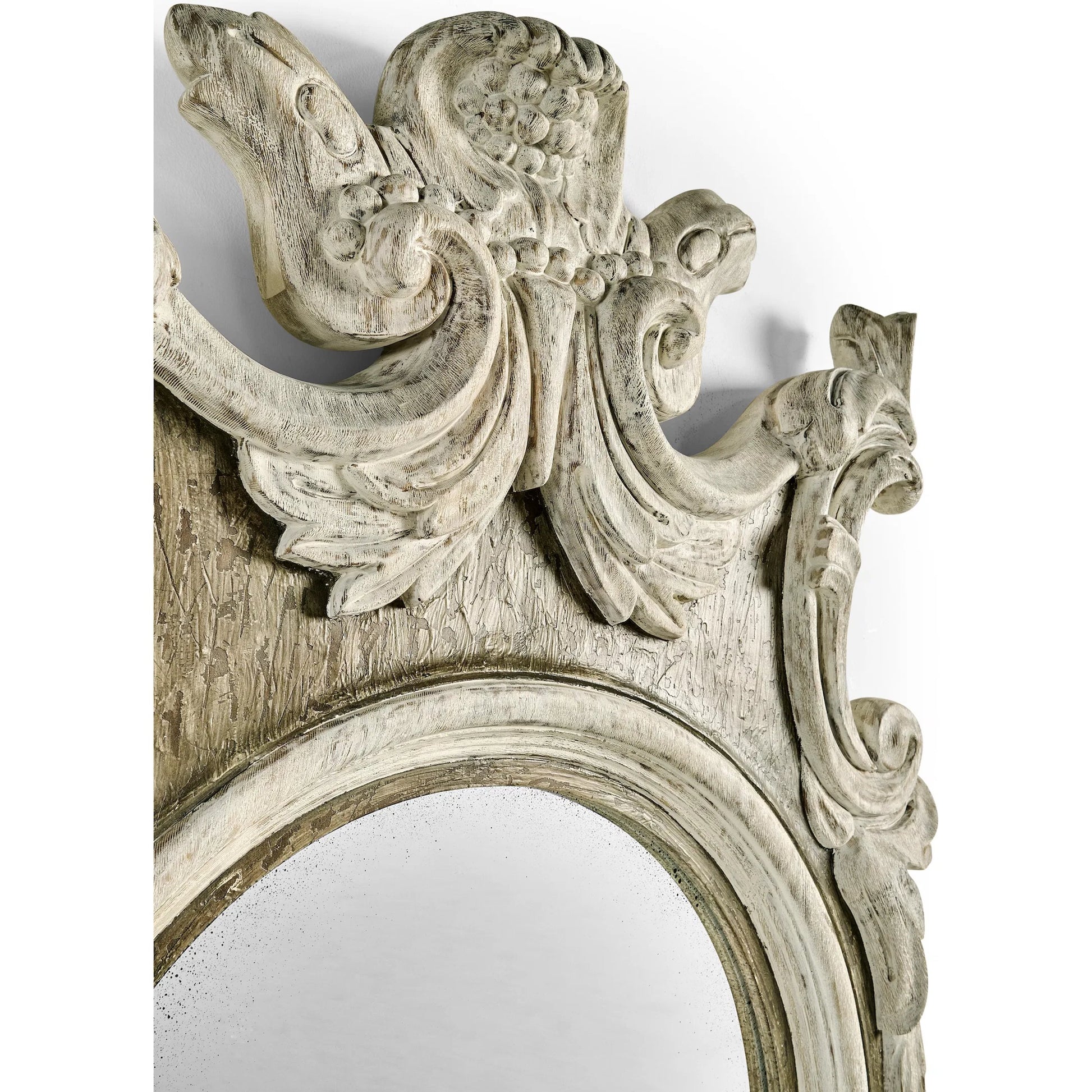 Leicester Mirror by Jonathan Charles in white and washed acacia. Made from acacia in a traditional style.