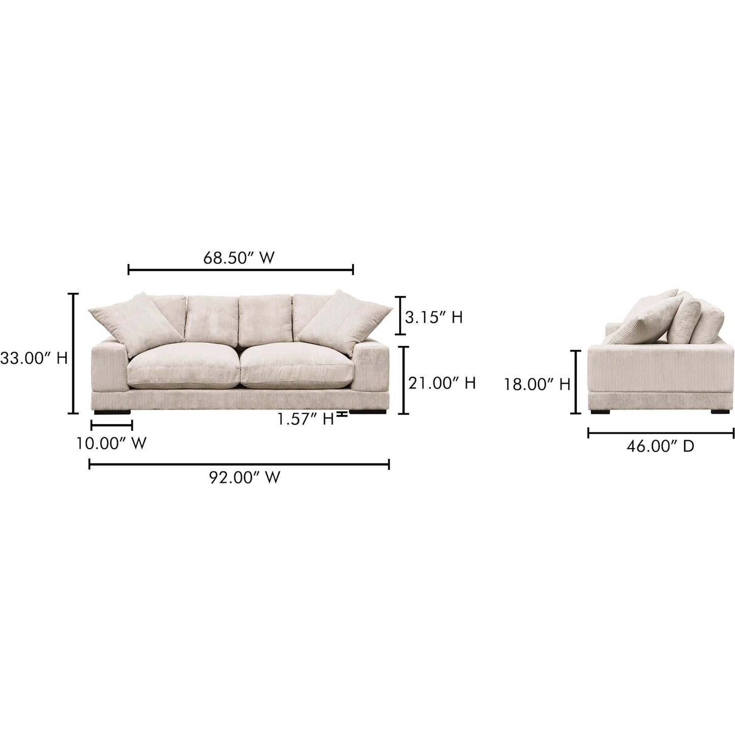019 SI-2253947 | Lifestyle | Plunge Sofa by Moe's Home Collection. Made from unique in a unique style.