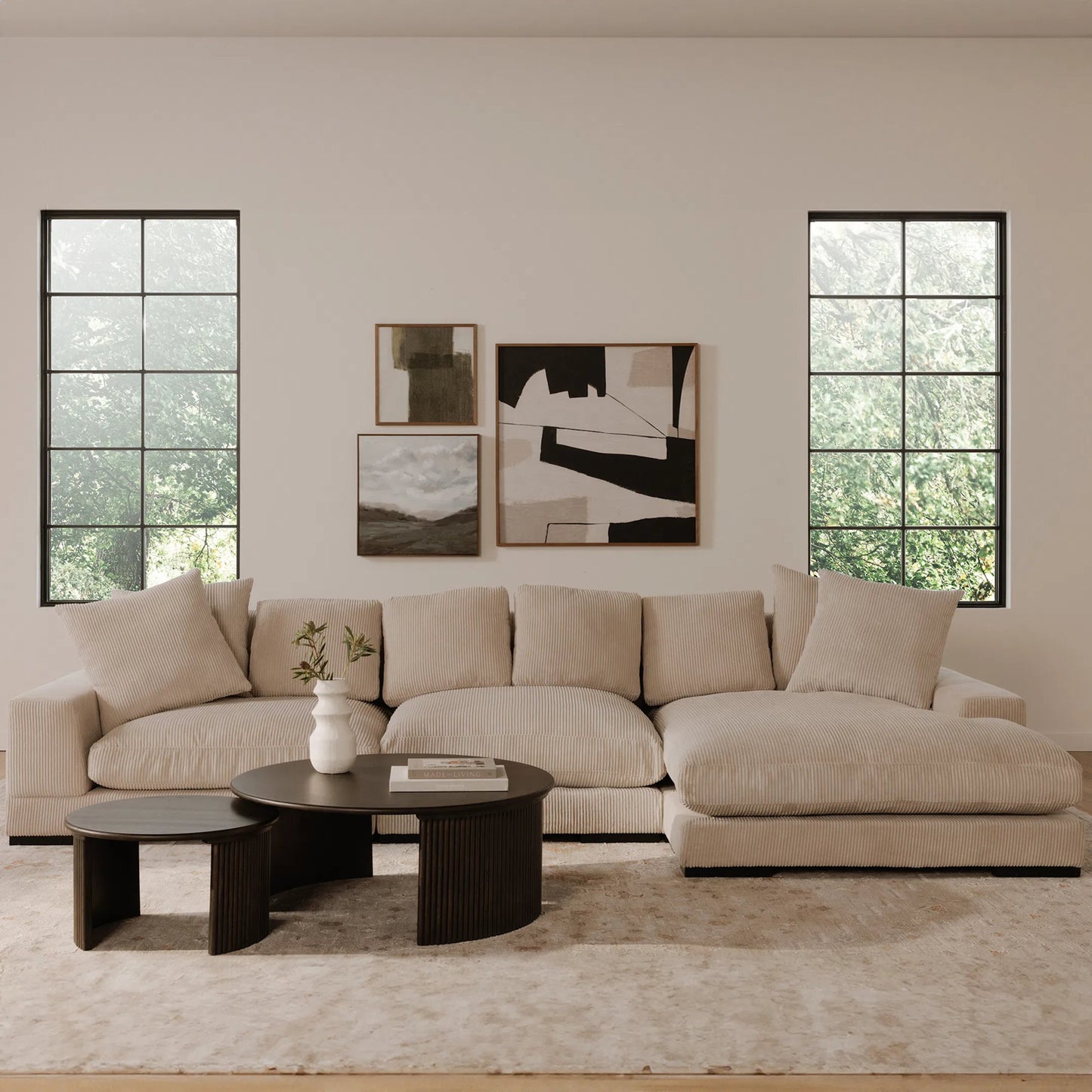 017 SI-2253944 | Lifestyle | Plunge Slipper Chair by Moe's Home Collection. Made from upholstery: 100% polyester, solid eucalyptus frame, plywood (fixed rubber wood feet), springs, webbing support, high density foam, fill in a unique style.