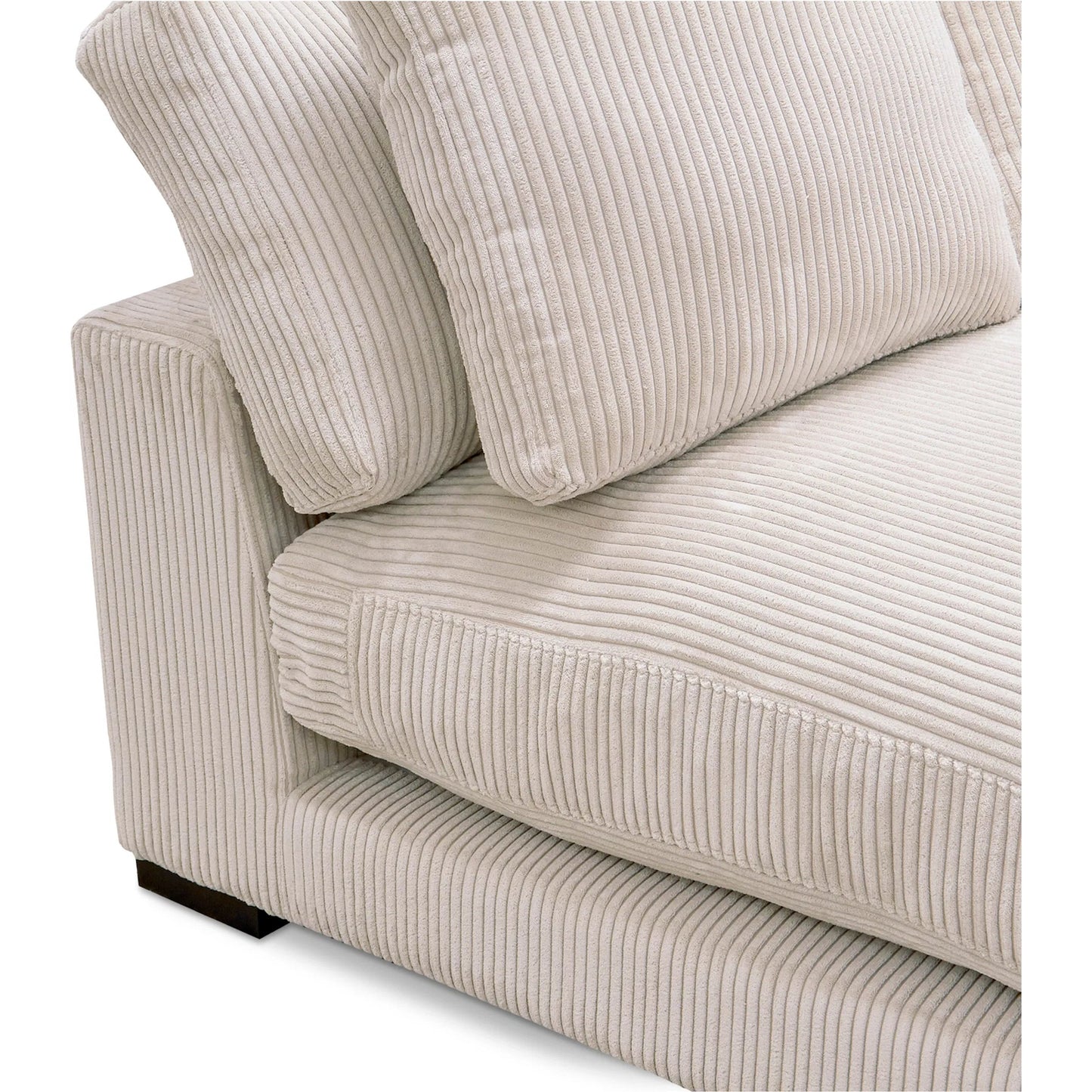 012 SI-2253944 | Closeup | Plunge Slipper Chair by Moe's Home Collection. Made from upholstery: 100% polyester, solid eucalyptus frame, plywood (fixed rubber wood feet), springs, webbing support, high density foam, fill in a unique style.