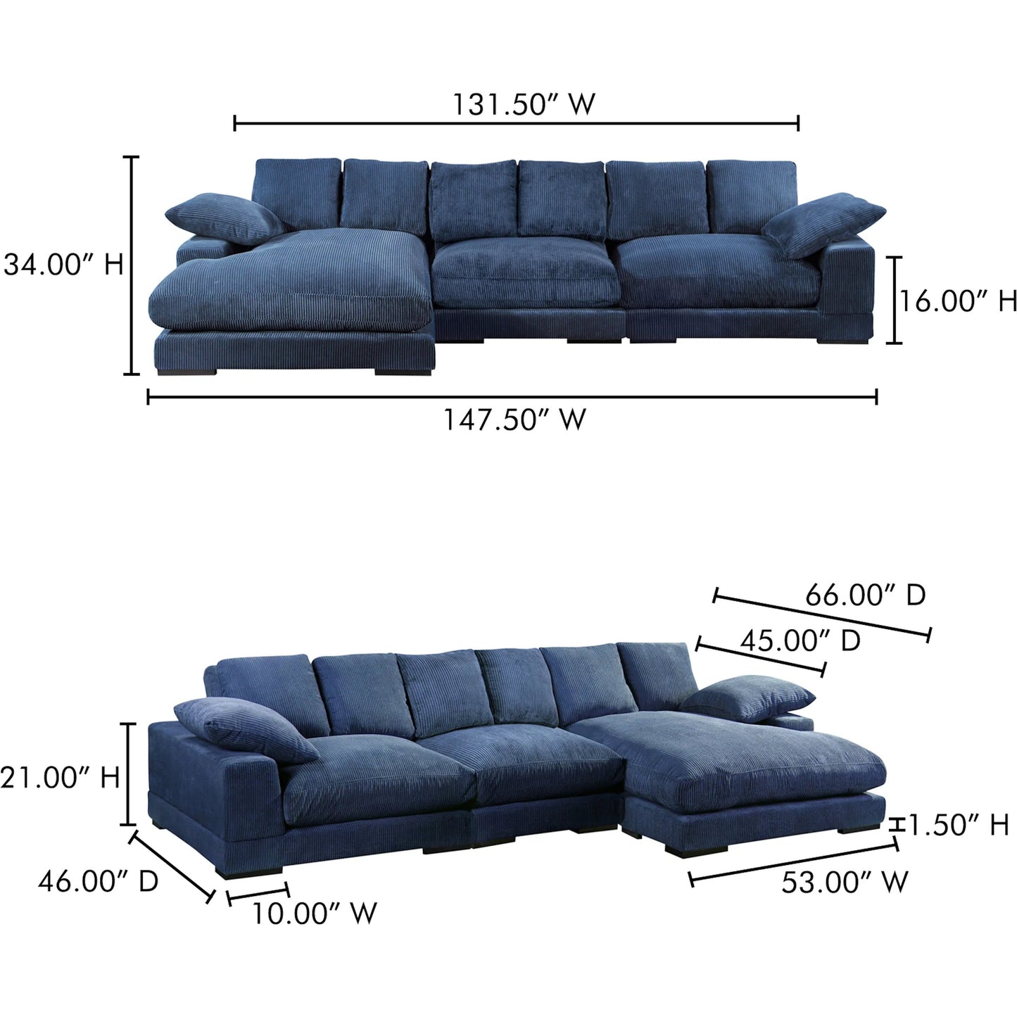 013 SI-2368240 | Lifestyle | Plunge Large Sectional by Moe's Home Collection. Made from upholstery: 100% polyester, solid wood, plywood construction, s-springs, webbing support, high density foam, fiber-fill in a modern style.