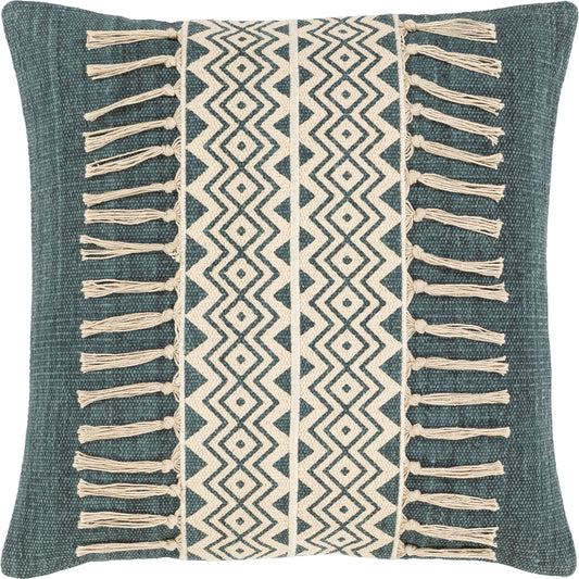 Tanya Pillow - 24706 by Surya in ivory, cream, blue. Made from 100% cotton in a eclectic & global style.