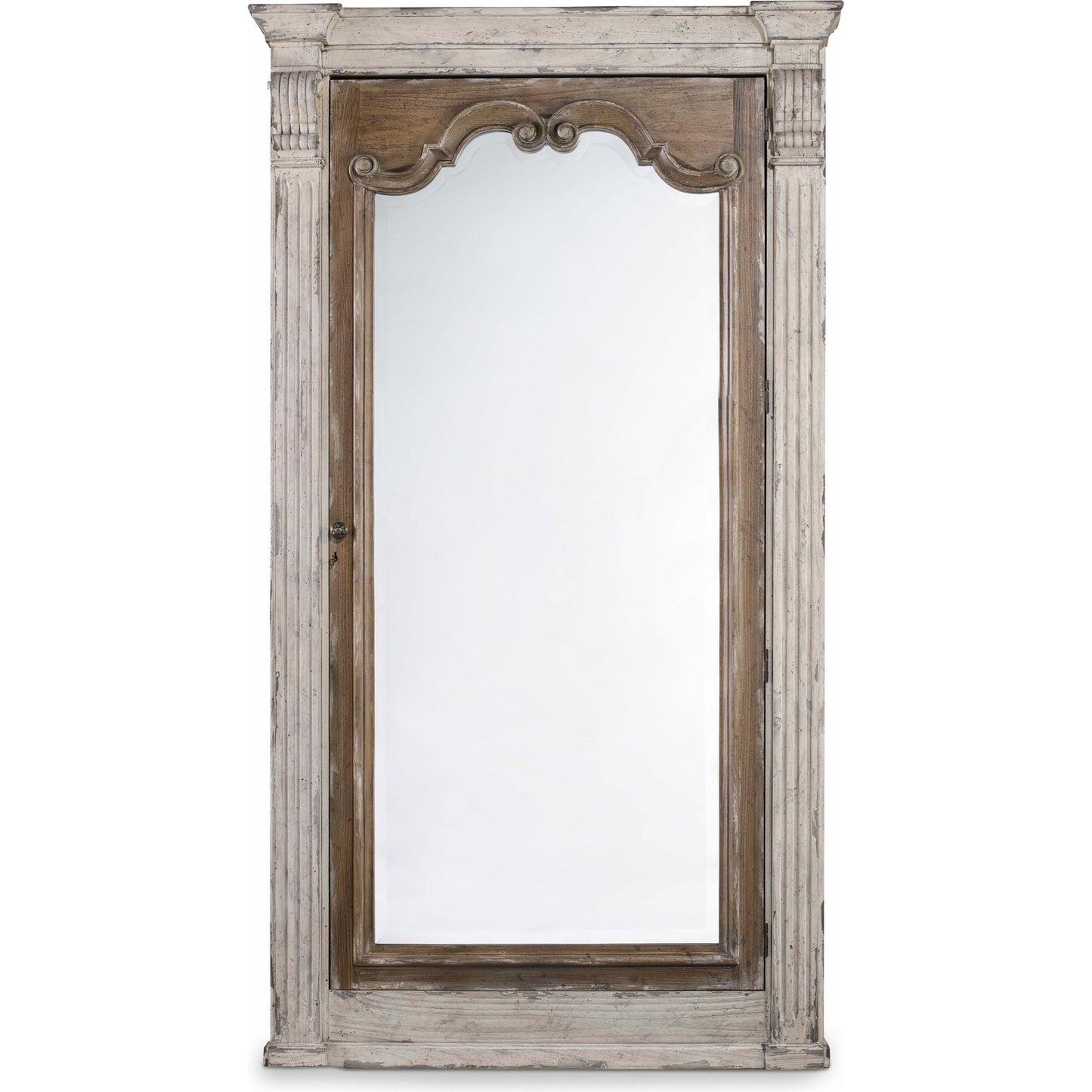 001 SI-1748610 | Primary Silo | Chatelet Floor Mirror by Hooker Furniture in caramel froth, paris vintage. Made from pecan veneers, felt, jewelry bags, resin, mirror in a traditional style.
