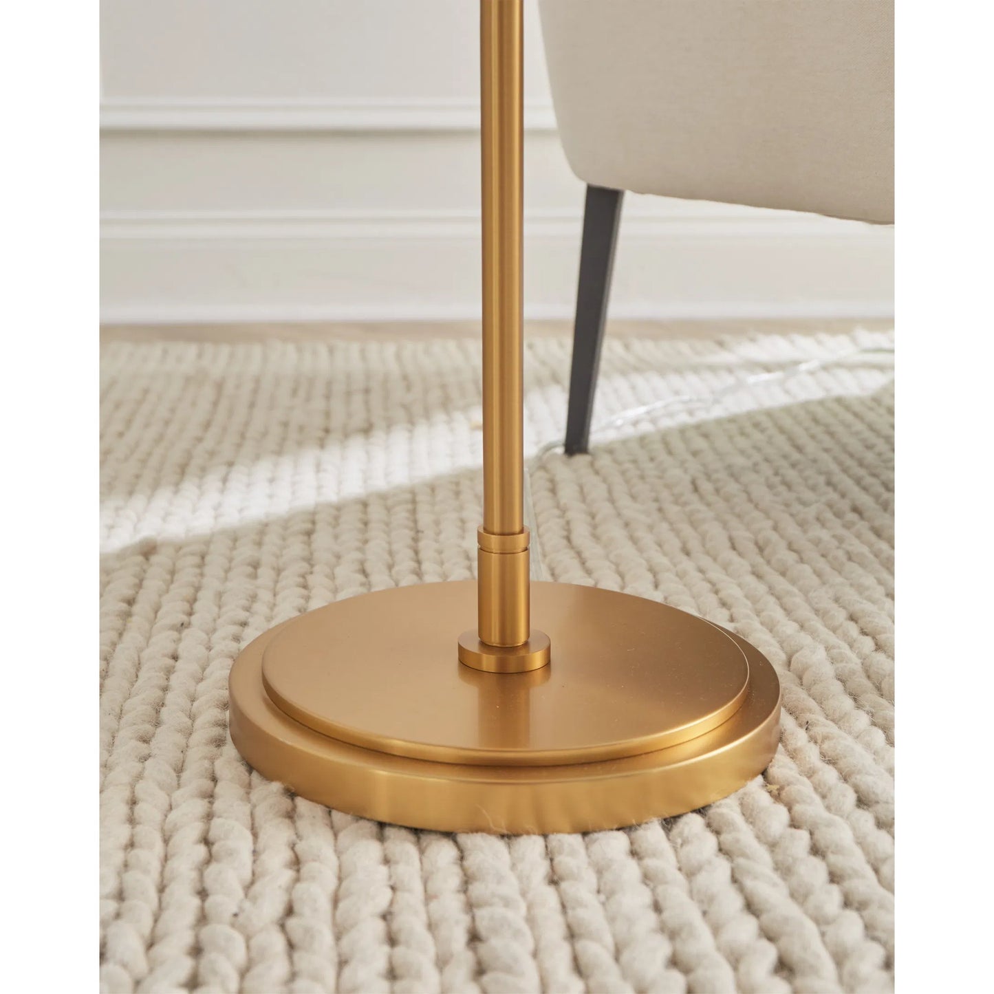 004 SI-2235810 | Closeup | Beckham Classic Floor Lamp by Visual Comfort & Co. in burnished brass. Made from steel in a unique style.