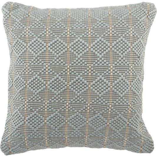 Torren TOR01 Indoor/Outdoor Pillow by Jaipur Living in light blue, gray. Made from 100% polyester in a modern style.