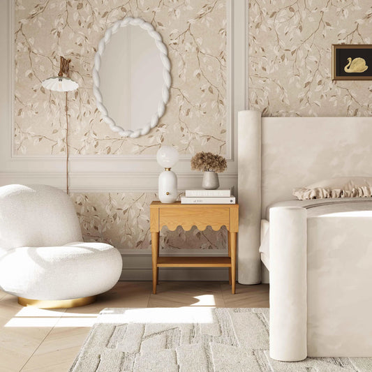 Oodle Nightstand by TOV Furniture in natural. Made from ash veneer, mdf, wood in a transitional style.