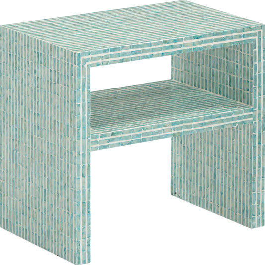 Derry Capiz Shell Nightstand by TOV Furniture. Made from mdf, shell in a eclectic & global style.
