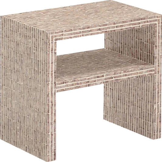 Derry Capiz Shell Nightstand by TOV Furniture. Made from mdf, shell in a eclectic & global style.