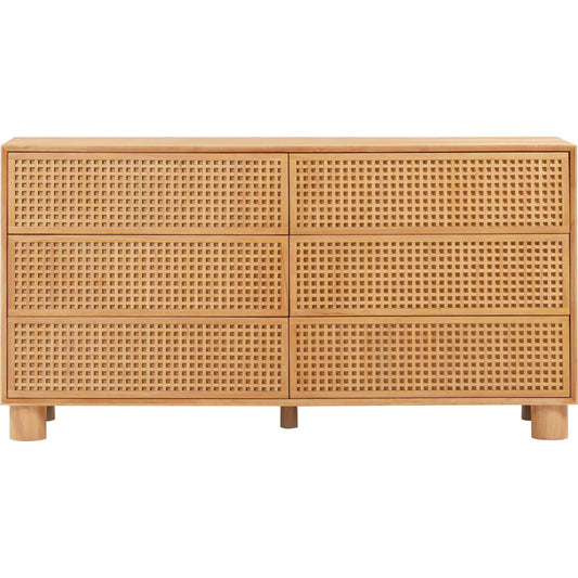 001 SI-2519481 | Primary Silo | Miles Wood 6-Drawer Dresser by TOV Furniture in natural. Made from mdf, rubber wood in a rustic style.