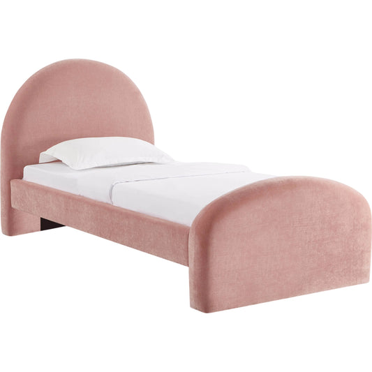 000 SI-2320963 | Primary Silo | Moon Upcycled Chenille Bed by TOV Furniture in rose. Made from mdf, plywood, recycled fabric in a eclectic & global style.