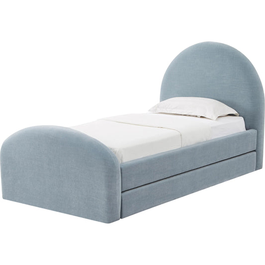 001 SI-2454348 | Primary Silo | Moon Chambray Chenille Trundle Bed by TOV Furniture in blue. Made from chenille, mdf in a unique style.