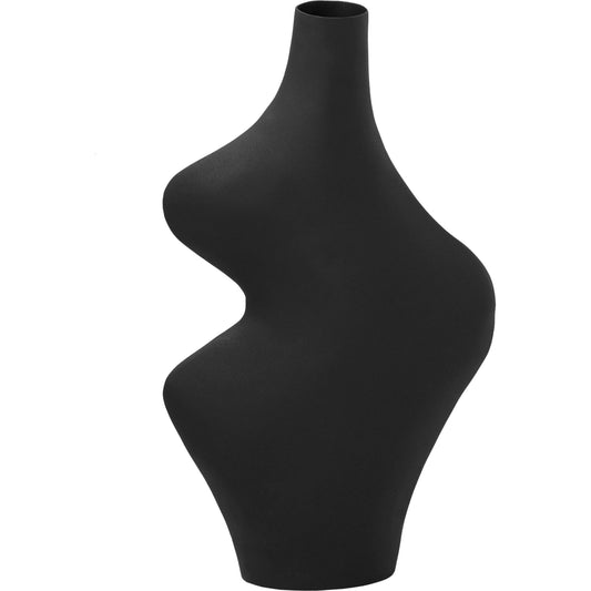 Tarri Vase by TOV Furniture in black. Made from iron in a modern style.