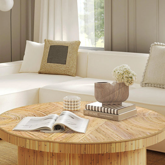 Blank Mind Square Accent Pillow by TOV Furniture. Made from acrylic, cotton, jute, nylon in a cottage & farmhouse style.