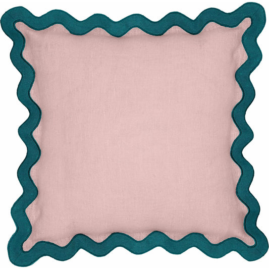 Scalloped Edge and Linen Throw Pillow by TOV Furniture. Made from linen in a eclectic & global style.