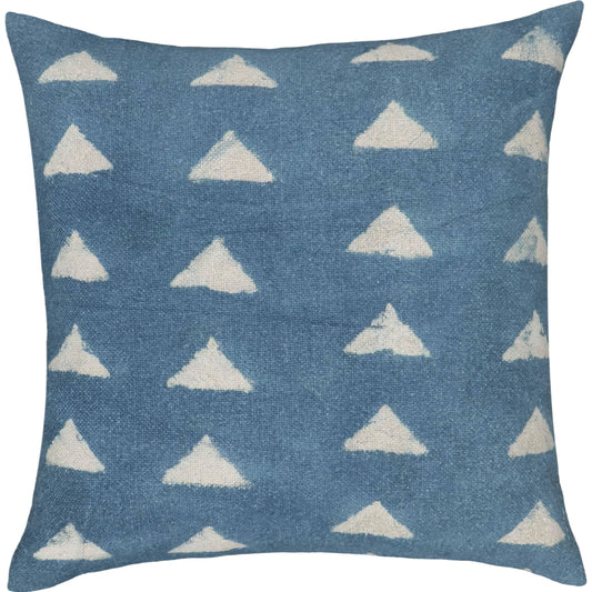 001 SI-2321047 | Primary Silo | Triangles Cotton Square Accent Pillow by TOV Furniture in indigo. Made from cotton, polyester, rayon in a eclectic & global style.
