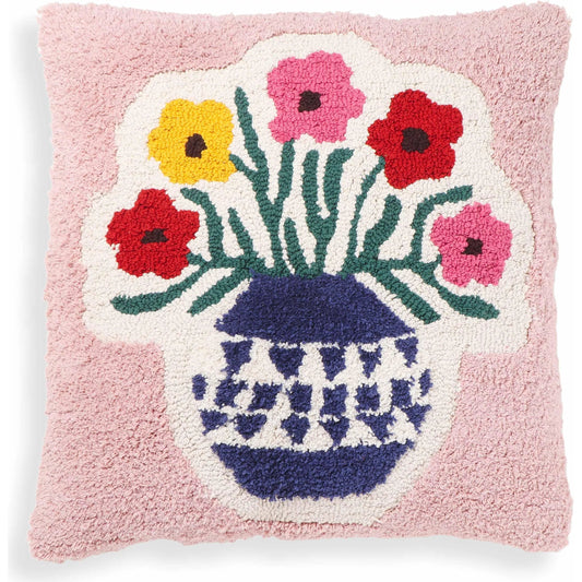 Blossom Tufted Cotton Square Accent Pillow by TOV Furniture in multi. Made from cotton, polyester in a eclectic & global style.