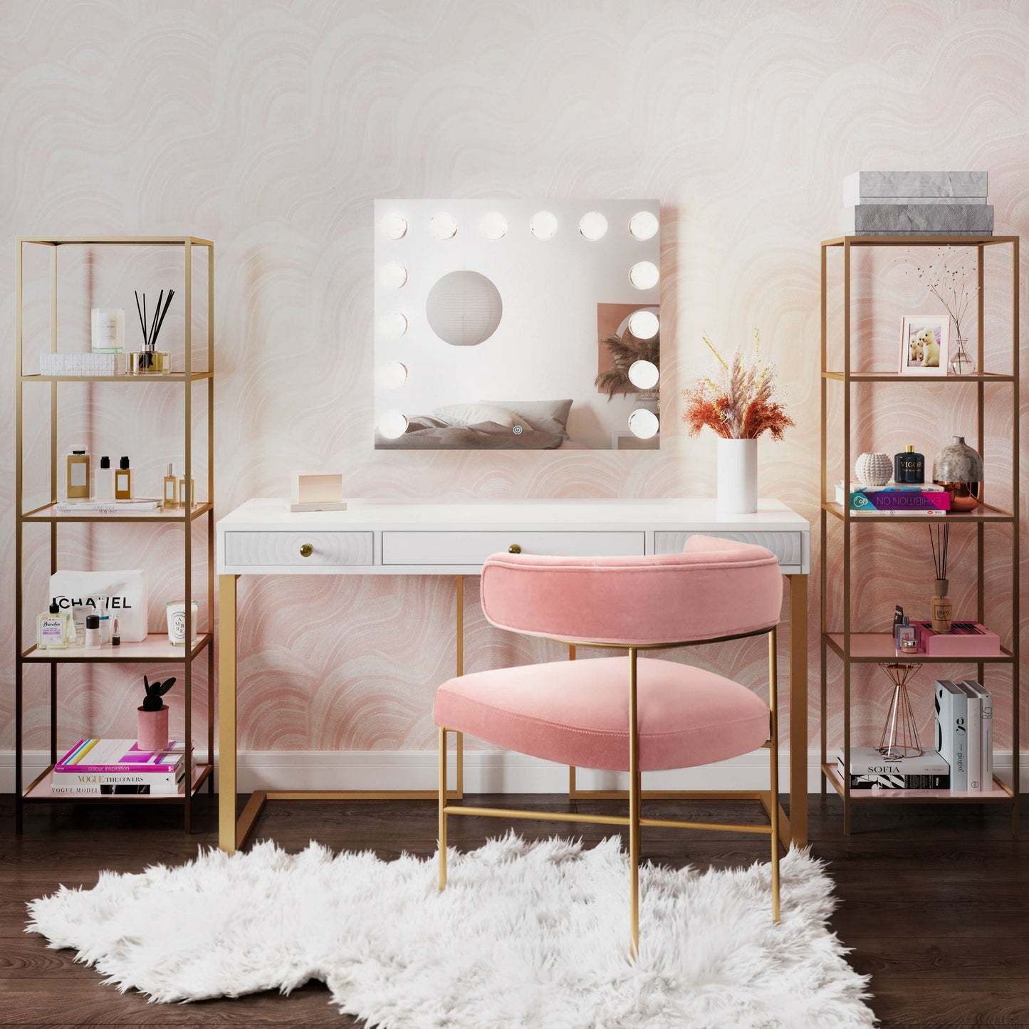012 SI-1787201 | Lifestyle | Lola Vanity by TOV Furniture in mirror,silver. Made from mirror in a transitional style.