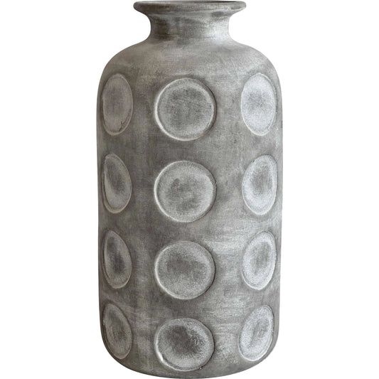 001 SI-2519412 | Primary Silo | Earthenware Aztec Tub Flower Vase by TOV Furniture. Made from ceramic in a rustic style.