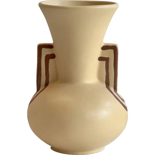 001 SI-2519457 | Primary Silo | Line Art Trumpeter Vase by TOV Furniture in beige. Made from ceramic in a rustic style.