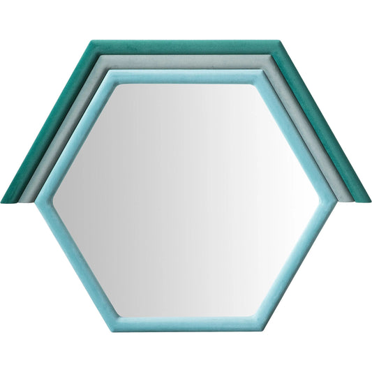 Lally Velvet Prism Wall Mirror by TOV Furniture. Made from beech, glass, velvet in a eclectic & global style.