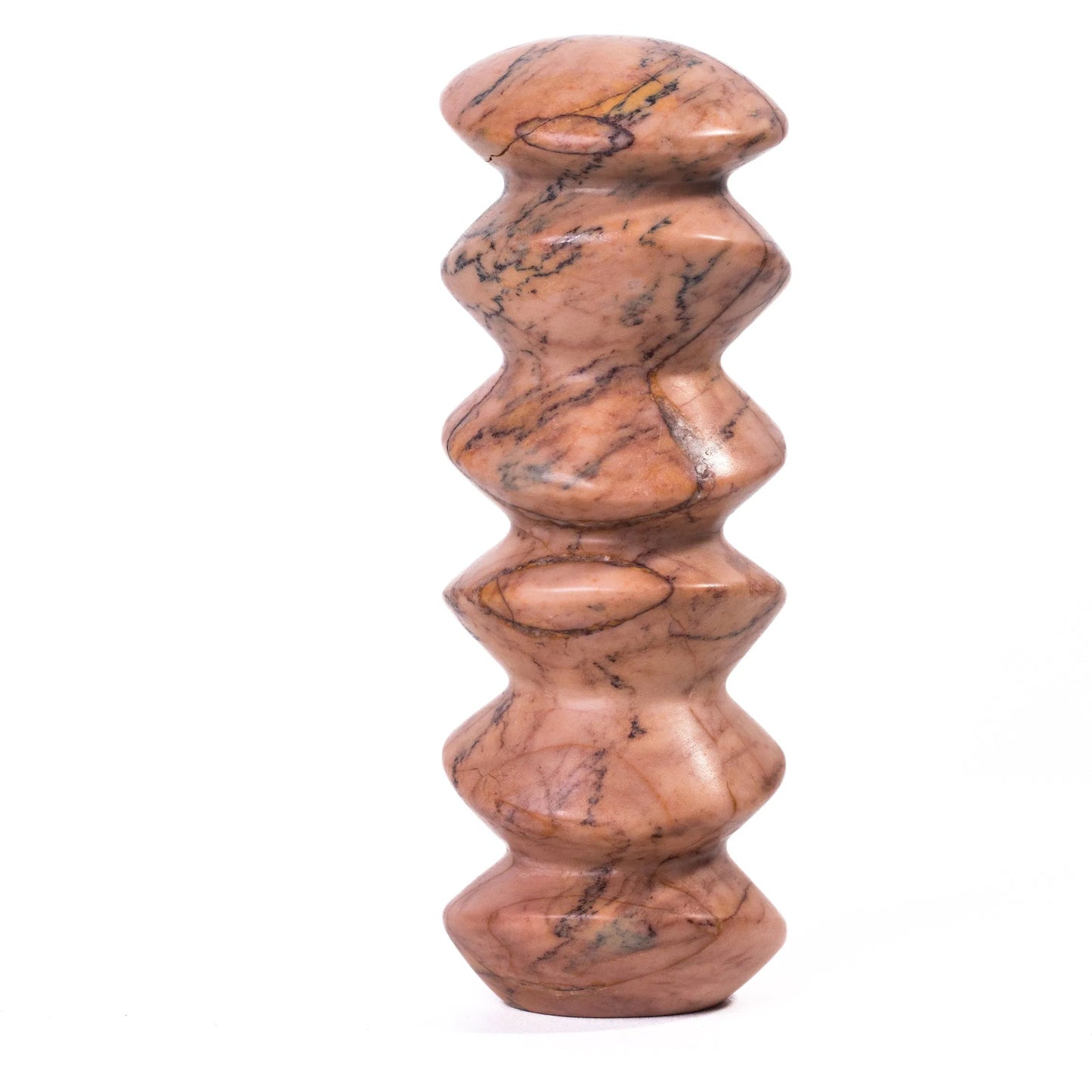 004 SI-2532689 | Lifestyle | Pink Cairn Tall Decorative Object by TOV Furniture in sunset. Made from marble in a unique style.
