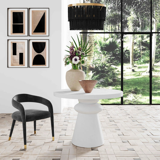 Lupita Dinette Table by TOV Furniture in white. Made from iron, mdf, resin in a modern style.