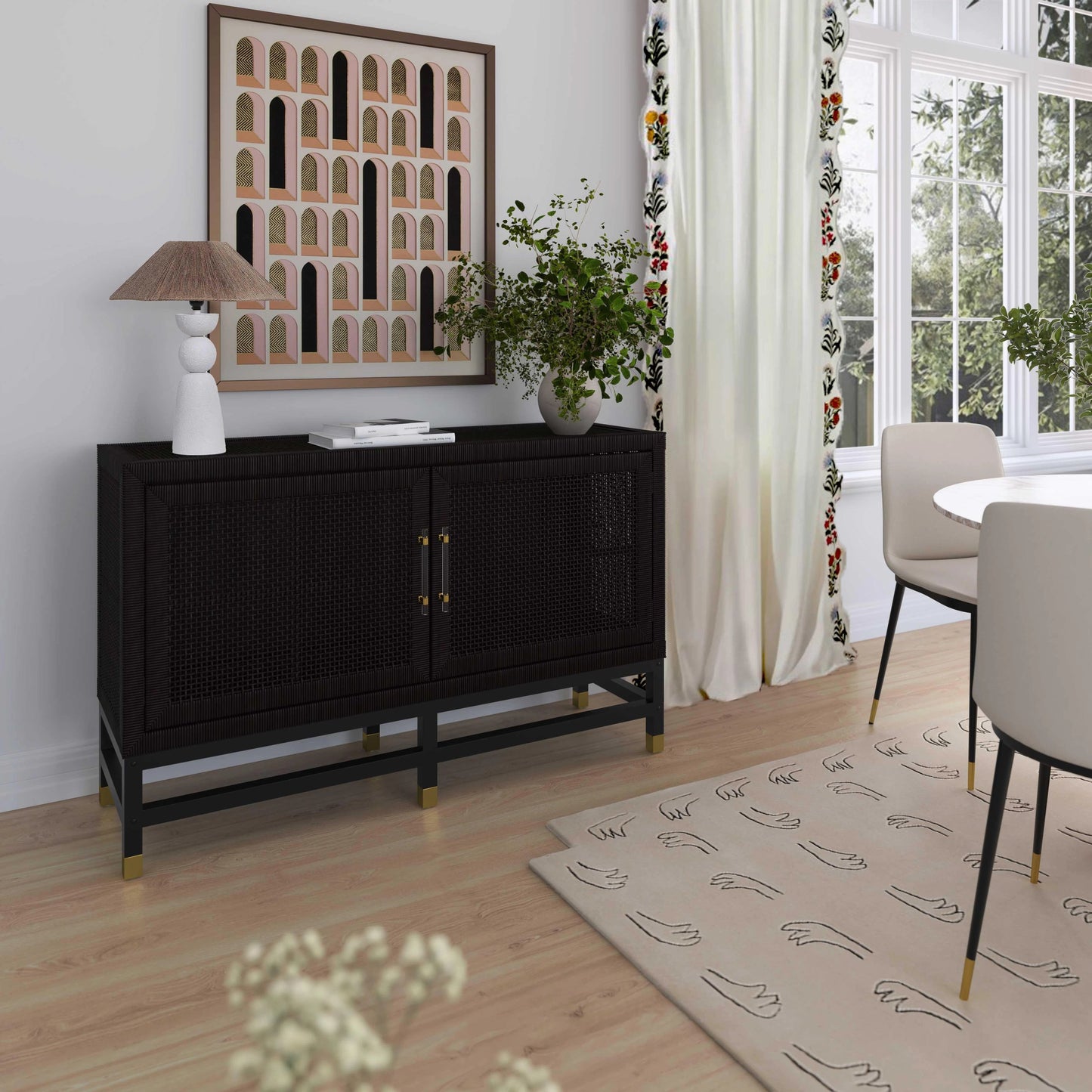 012 SI-2107252 | Additional Silo | Amara Woven Rattan Buffet by TOV Furniture. Made from rattan veneer, wood in a cottage & farmhouse style.