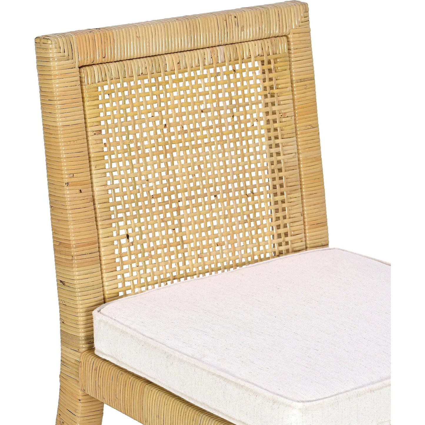 005 SI-2439899 | Unknown | Amara Linen Counter Stool by TOV Furniture in cream, natural. Made from brass, linen, rattan, wood in a unique style.