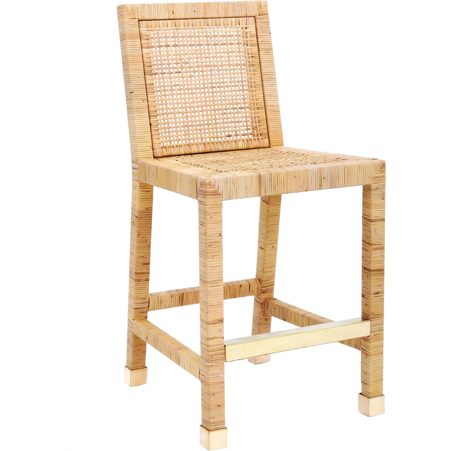 002 SI-1984131 | Primary Silo | Amara Rattan Counter Stool by TOV Furniture in natural. Made from fabric, rattan veneer, wood in a cottage & farmhouse style.