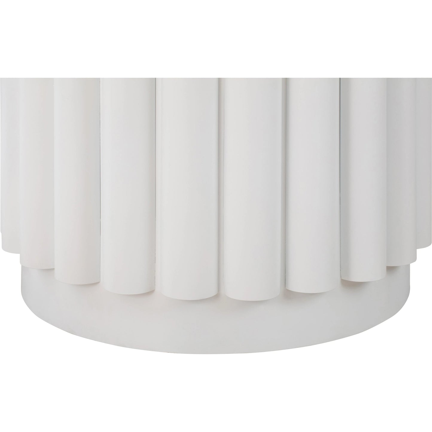 006 SI-1984136 | Closeup | Kali Round Dining Table by TOV Furniture in white. Made from acacia, mdf veneer, metal in a modern style.