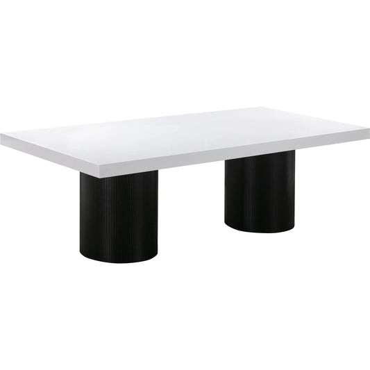 Nova Dining Table by TOV Furniture in black, white. Made from mdf in a modern style.