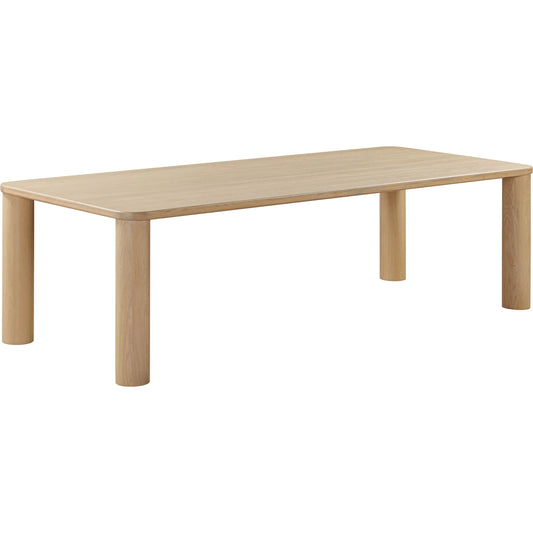 Akola Oak Rectangular Dining Table by TOV Furniture. Made from iron, mdf, oak, oak veneer in a modern style.