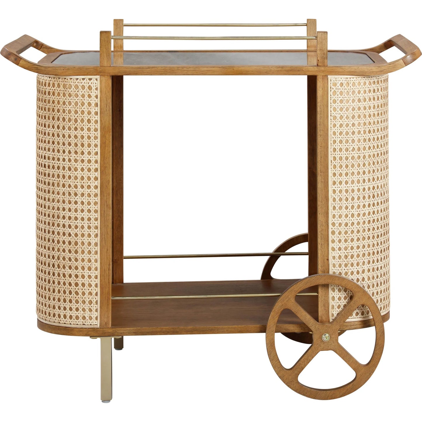 002 SI-2248583 | Additional Silo | Yuma Rattan Bar Cart by TOV Furniture in natural. Made from iron, plywood, wood in a unique style.