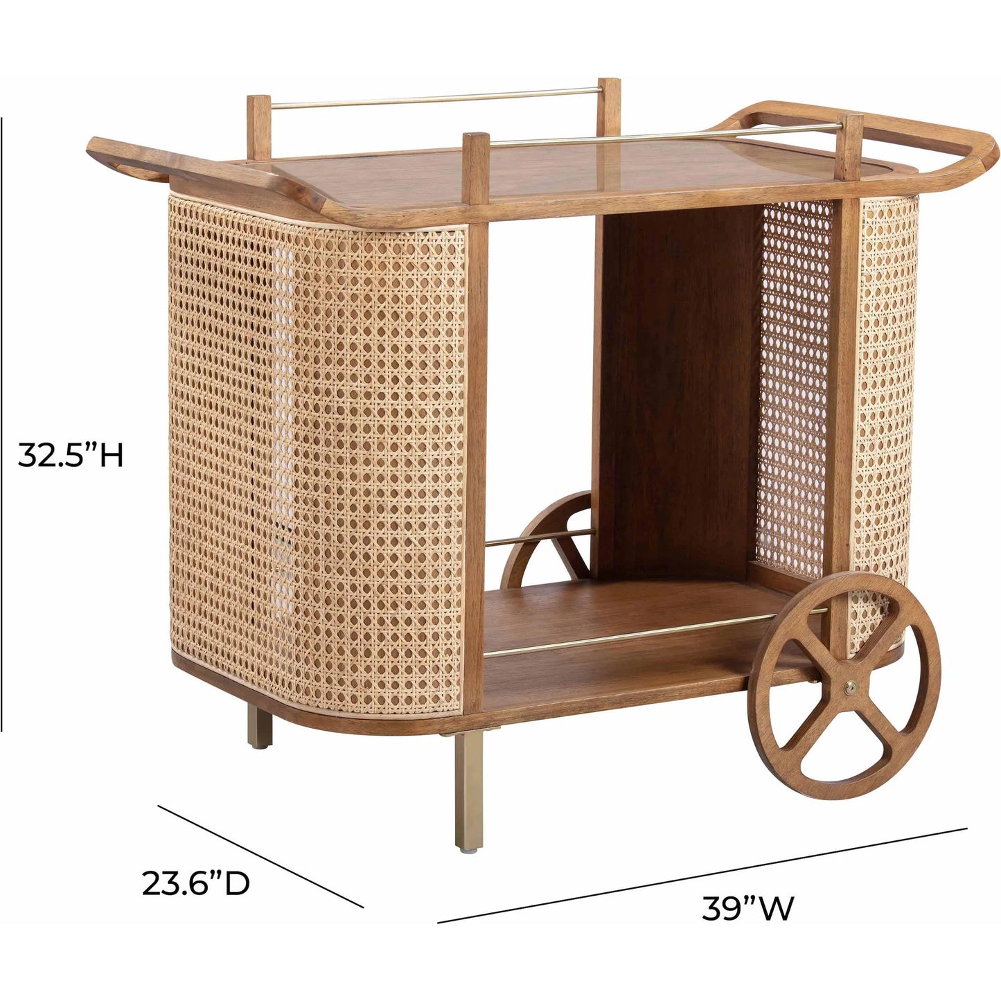 004 SI-2248583 | Additional Silo | Yuma Rattan Bar Cart by TOV Furniture in natural. Made from iron, plywood, wood in a unique style.