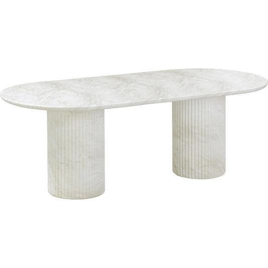 Brut Concrete Patterned Indoor/Outdoor Oval Dining Table by TOV Furniture. Made from concrete in a modern style.