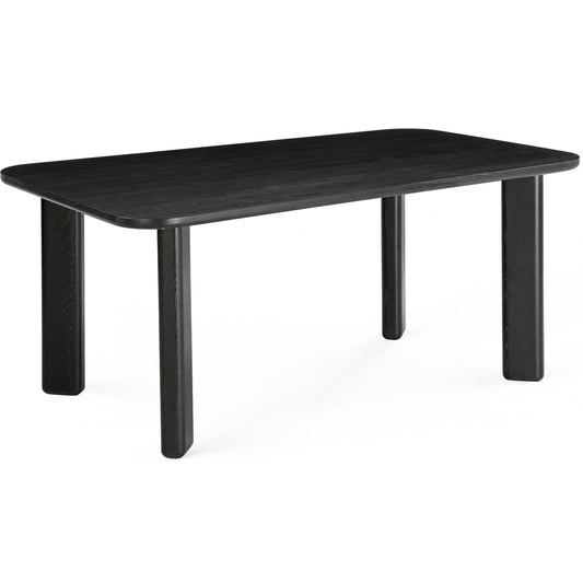 Jodie Ash Rectangular Dining Table by TOV Furniture in black. Made from plywood, veneer, wood in a modern style.