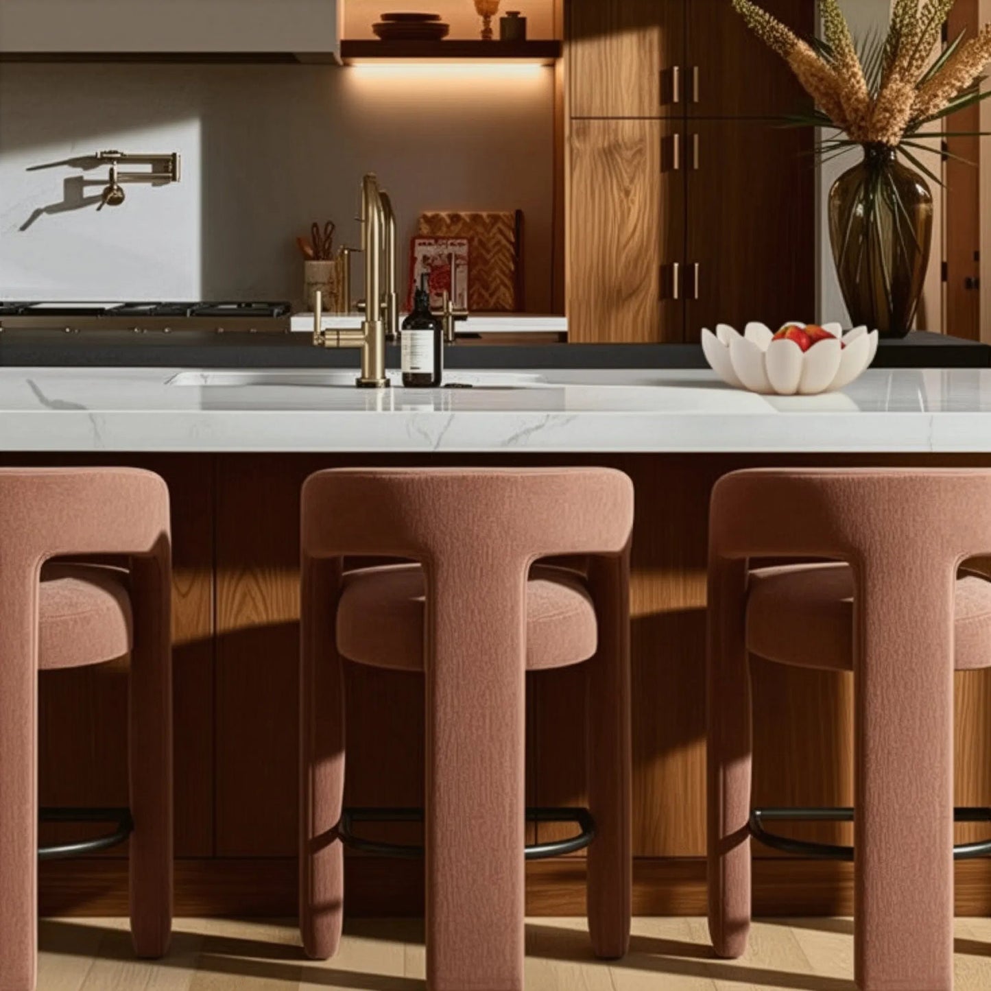 010 SI-2454329 | Lifestyle | Malone Performance Chenille Counter Stool by TOV Furniture. Made from fabric, metal, plywood in a unique style.