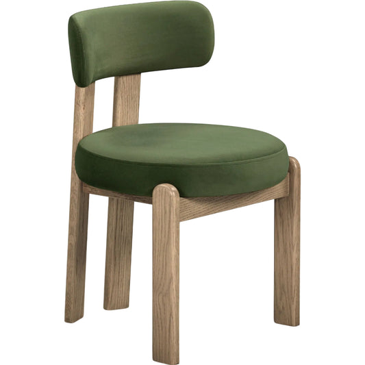 004 SI-2544639 | Primary Silo | Odessa Performance Velvet Dining Chair by TOV Furniture in green. Made from fabric, oak in a unique style.