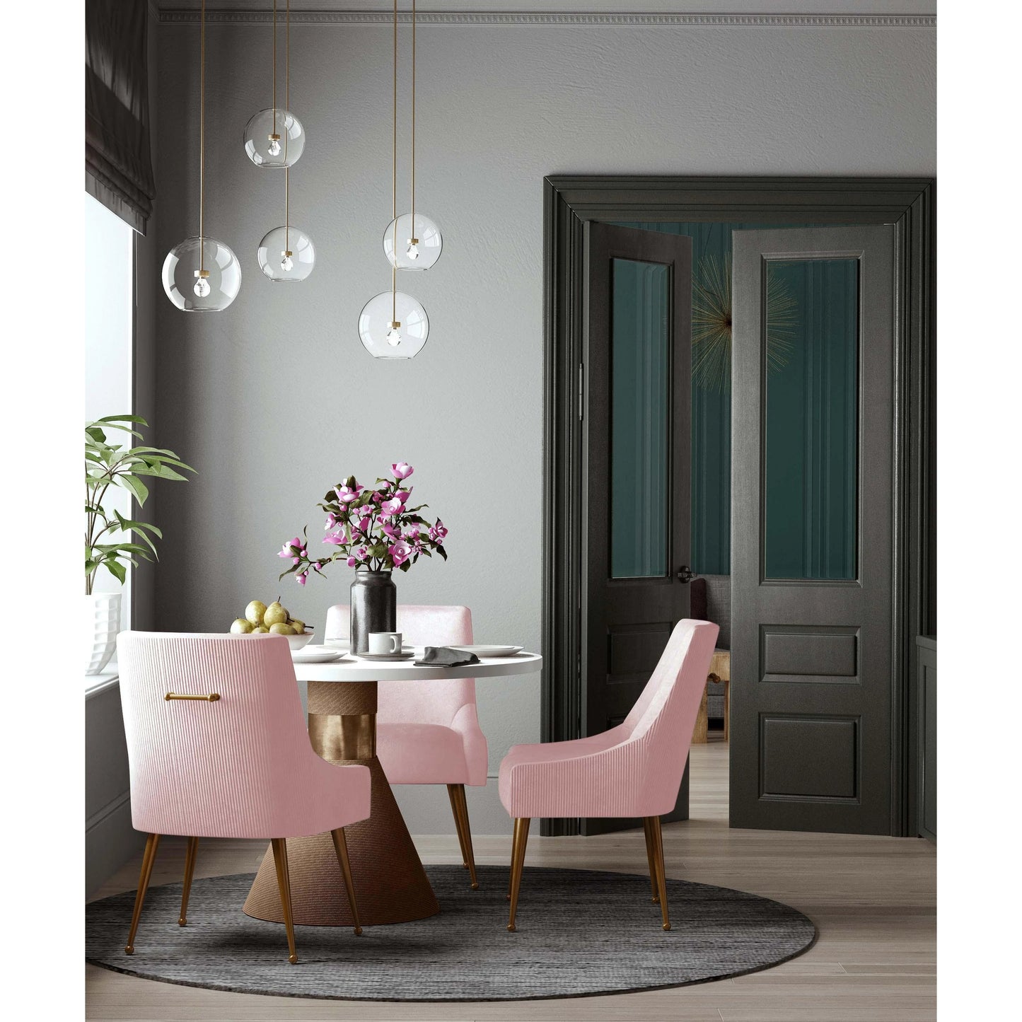 144 SR-759187 | Lifestyle | Beatrix Side Chair by TOV Furniture. Made from velvet in a modern style.