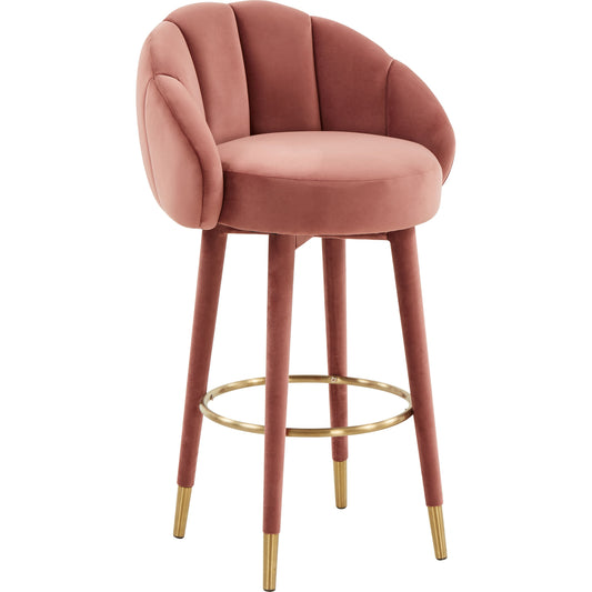 Myla Swivel Bar Stool by TOV Furniture. Made from velvet, pine, plywood in a transitional style.
